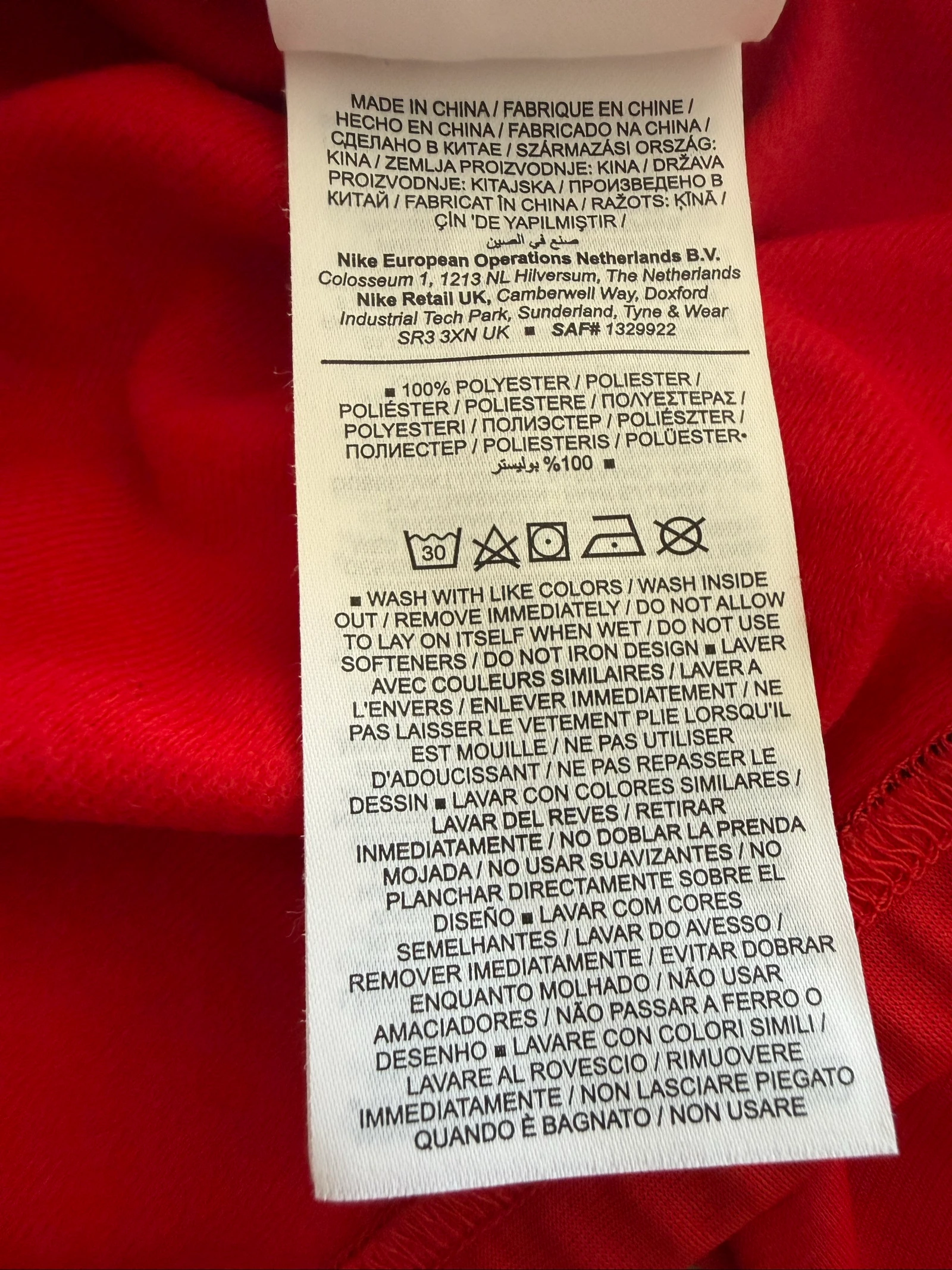 Veste de Esporte Nike Infantil XL 158-170 cm / 13-15 anos Vermelho e Preto – Muito Bom Estado – photo 10